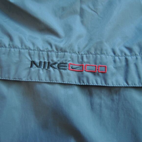 Large Vintage Nike Rain Jacket with Hideaway Hoodie Gray Red - Picture 8 of 14